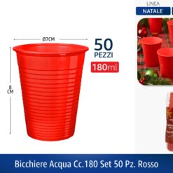 BICCHIERE ACQUA CC.180 SET 50 PZ. ROSSO