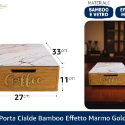 PORTA CIALDE BAMBOO EFFETTO MARMO GOLD