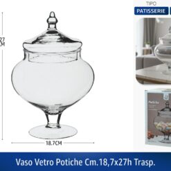 VASO VETRO POTICHE CM.18,7X27h TRASP.