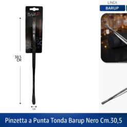 PINZETTA A PUNTA TONDA BARUP NERO CM.30,5