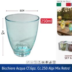 BICCHIERE ACQUA CF.6PZ. CC.270 ALPI MIX RETRO'