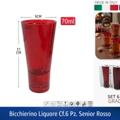 BICCHIERINO LIQUORE CF.6 PZ. SENIOR ROSSO