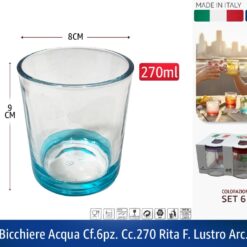 BICCHIERE ACQUA CF.6PZ. CC.250 RITA F. LUSTRO ARC.
