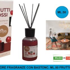 DIFFUSORE FRAGRANZE CON BASTONC. ML.50 FRUTTI ROSSI
