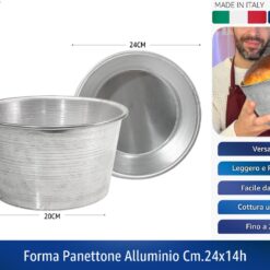 FORMA PANETTONE ALLUMINIO CM.24X14h