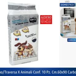 TAPPETINO/TRAVERSA X ANIMALI CONF. 10 PZ. CM.60X90 CARBONI ATTIVI
