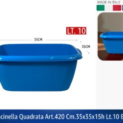 BACINELLA QUADRATA ART.420 CM.35X35X15h LT.10 BLU