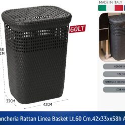 PORTABIANCHERIA RATTAN LINEA BASKET LT.60 CM.42X33XX58h ANTRACITE