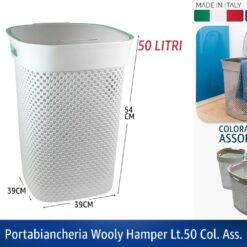 PORTABIANCHERIA WOOLY HAMPER LT.50 COL. ASS.