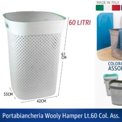 PORTABIANCHERIA WOOLY HAMPER LT.60 COL. ASS.