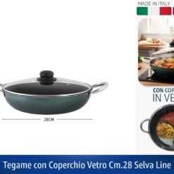 TEGAME CON COPERCHIO VETRO CM.28 SELVA LINE
