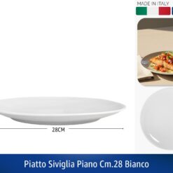 PIATTO SIVIGLIA PIANO CM.28 BIANCO