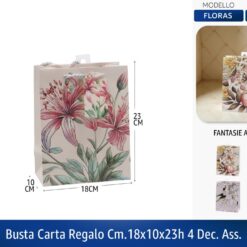BUSTA CARTA REGALO CM.18X10X23h 4 DEC. ASS.