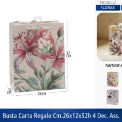 BUSTA CARTA REGALO CM.26X12X32h 4 DEC. ASS.