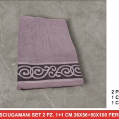 ASCIUGAMANI SET 2 PZ. 1+1 CM.36X56+50X100 PERLA