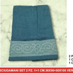 ASCIUGAMANI SET 2 PZ. 1+1 CM.36X56+50X100 VERDE