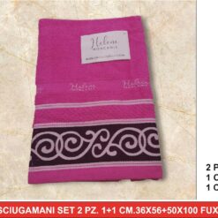 ASCIUGAMANI SET 2 PZ. 1+1 CM.36X56+50X100 FUXIA