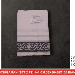 ASCIUGAMANI SET 2 PZ. 1+1 CM.36X56+50X100 BIANCO