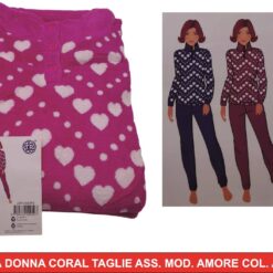 PIGIAMA DONNA  CORAL TAGLIE ASS. MOD. AMORE COL. ASS.
