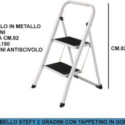 SGABELLO STEFY 2 GRADINI CON TAPPETINO IN GOMMA