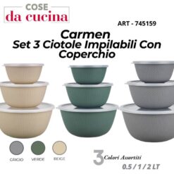 FRIGO BOX TRIS TONDI LT.0,5/1/2 COLORI ASSORTITI