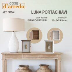 PORTACHIAVI LEGNO BIANCO NATURAL CM.19X5X25,5H COL. ASS.