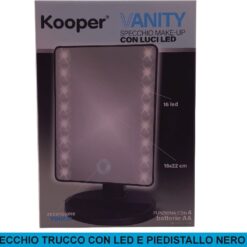 SPECCHIO TRUCCO CON LED E PIEDISTALLO NERO