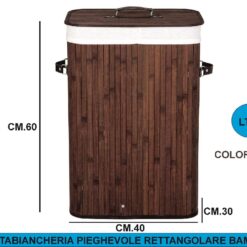 PORTABIANCHERIA BAMBOO PIEGHEVOLE RETT.RE MARRONE