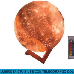 SFERA LUMINOSA CM.18 USB CON TELECOMANDO COLORI ASS.