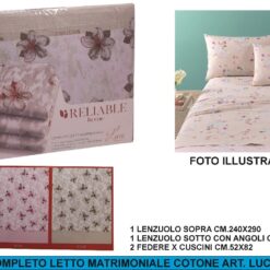COMPLETO LETTO MATRIMONIALE COTONE ART. LUCE