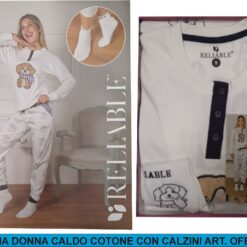 PIGIAMA DONNA CALDO COTONE CON CALZINI ART. OFELIA