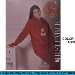 PIGIAMA DONNA CORAL CON PANTOFOLE ART. INDIRA