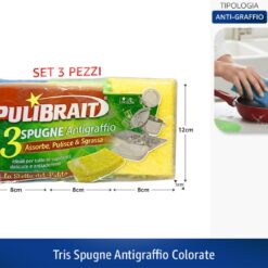 TRIS SPUGNE ANTIGRAFFIO COLORATE