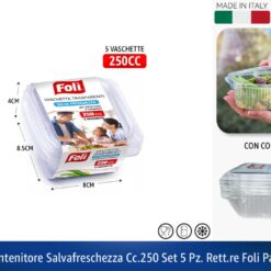 CONTENITORE SALVAFRESCHEZZA CC.250 SET 5 PZ. RETT.RE FOLI PACK