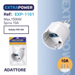 ADATTATORE SCHUKO SPINA 10A 2PT PRESA 10A