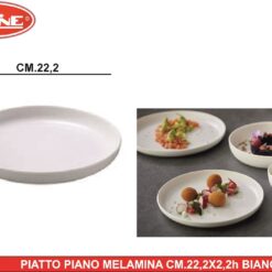 PIATTO PIANO MELAMINA CM.22,6X2,2h BIANCO