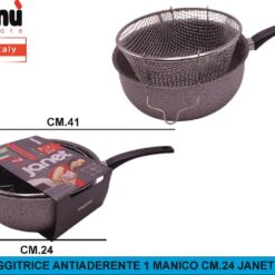 FRIGGITRICE ANTIADERENTE 1 MANICO CM.24 JANET 2.0