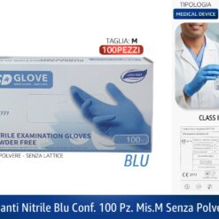 GUANTI NITRILE BLU CONF. 100 PZ. MIS.M SENZA POLVERE
