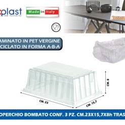 Poloplast Coperchio Bombato Conf. 3 Pz. Cm.23X15,7X8H Trasp.