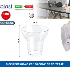Poloplast Bicchiere Go-Yo Cc.100 Conf. 50 Pz. Trasp.