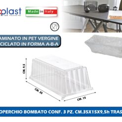 Poloplast Coperchio Bombato Conf. 3 Pz. Cm.35X15X9,5H Trasp.