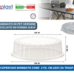 Poloplast Coperchio Bombato Cm.32X7,5H Trasp.