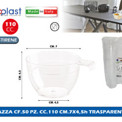 Poloplast Tazza Cf.50 Pz. Cc.140 Cm.7X4,5H Trasparente