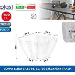 Poloplast Coppa Elika Cf.50 Pz. Cc.100 Cm.7X7X4H Trasp.