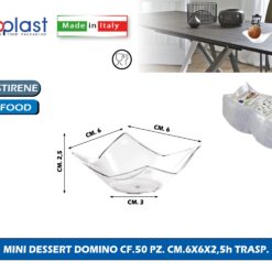 Poloplast Mini Dessert Domino Cf.50 Pz. Cm.6X6X2,5H Trasp.