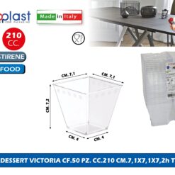 Poloplast Mini Dessert Victoria Cf.50 Pz. Cc.210 Cm.7,1X7,1X7,2H Trasp