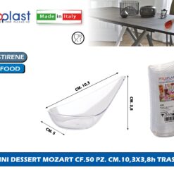 Poloplast Mini Dessert Mozart Cf.50 Pz. Cm.10,3X3,8H Trasp.