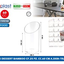 Poloplast Minidessert Bamboo Cf.25 Pz. Cc.60 Cm.4,3X8H Trasp.
