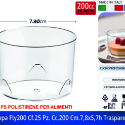 Poloplast Coppa Fly200 Cf.25 Pz. Cc.200 Cm.7,8X5,7H Trasparente