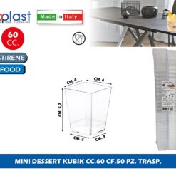 Poloplast Mini Dessert Kubik Cc.60 Cf.50 Pz. Trasp.